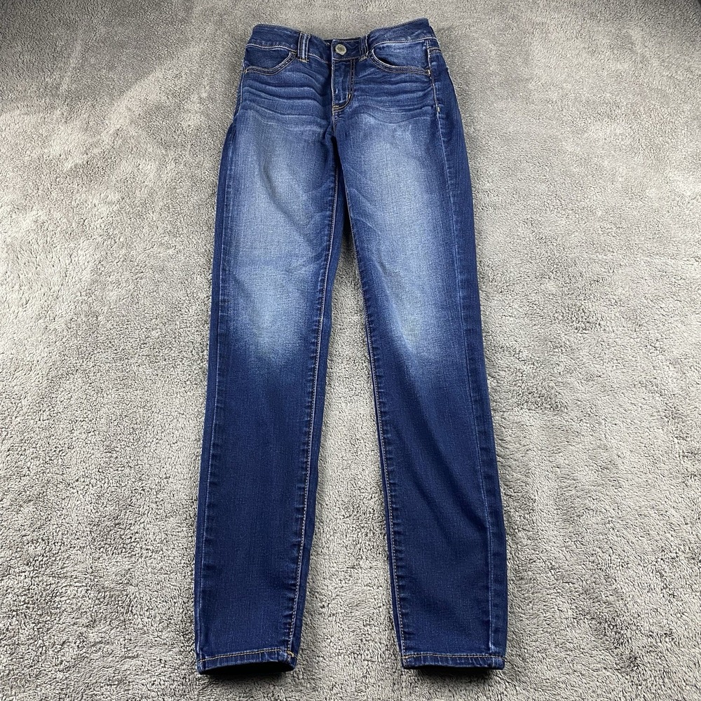 American Eagle Hi-Rise Jegging Super Stretch Jeans Womens‎ 00 Blue Dark Wash